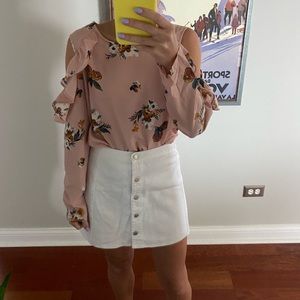 Floral pink blouse with shoulder detail from Forever 21